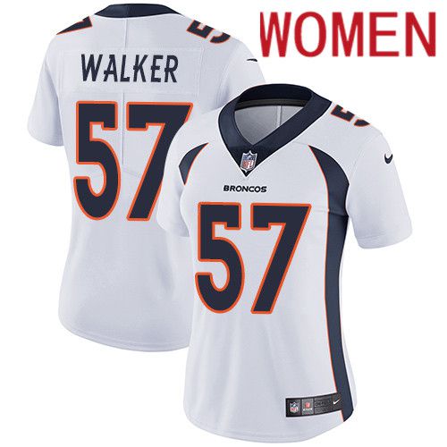 Women Denver Broncos 57 Demarcus Walker White Nike Vapor Limited NFL Jersey